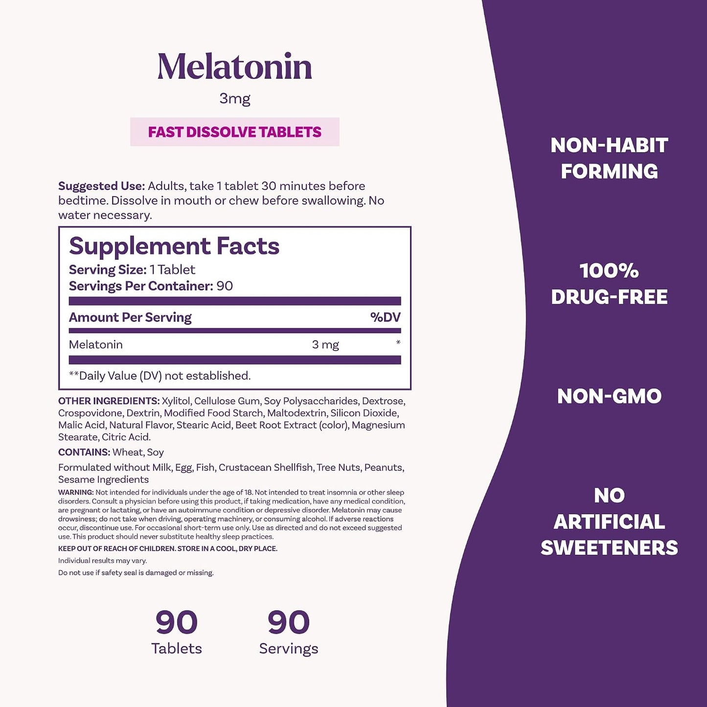 Melatonin 3mg Fast Melt Tablets by Natrol