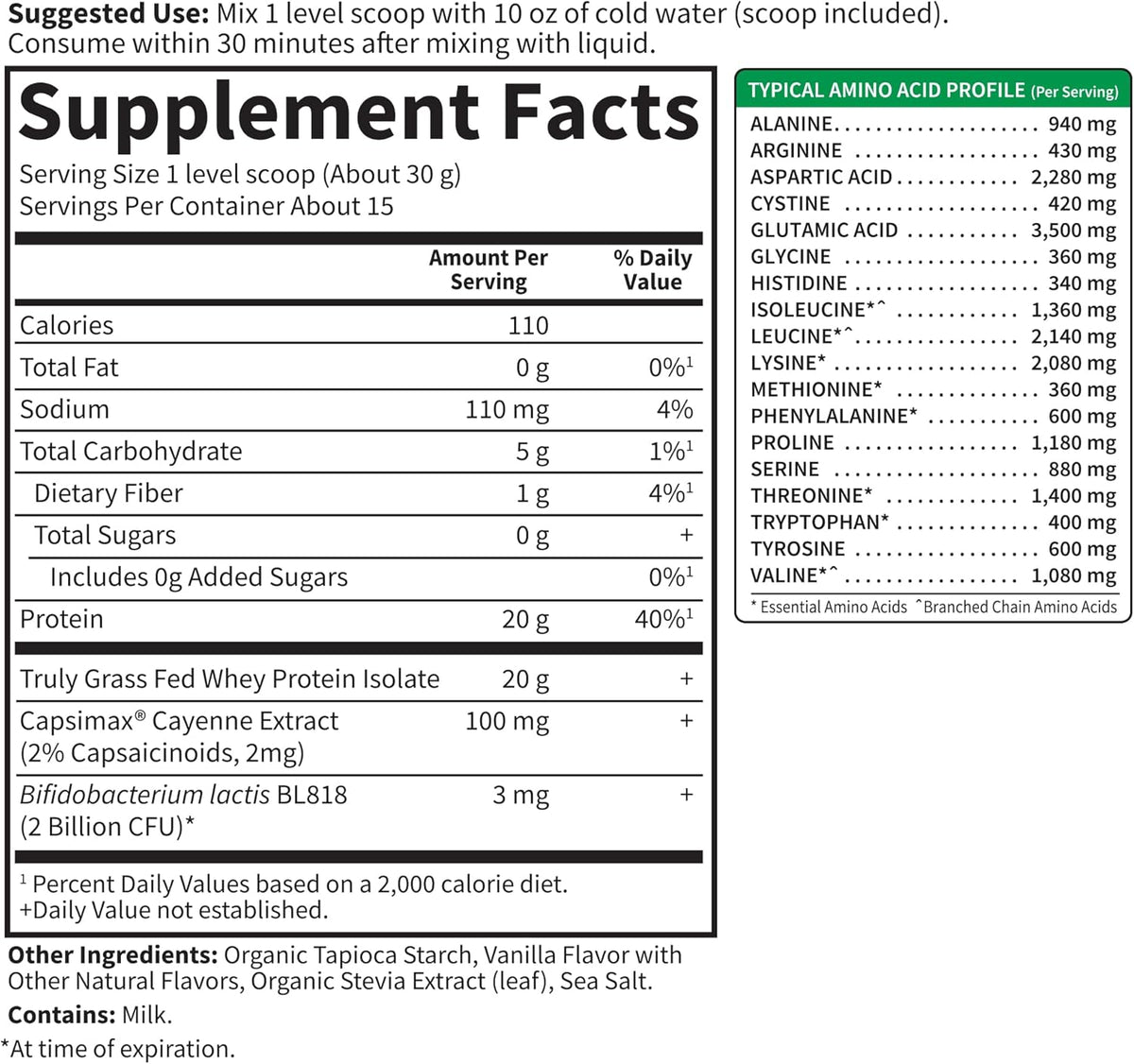 Grass Fed Whey Protein + Weight Management Vanilla Powder by Garden of Life