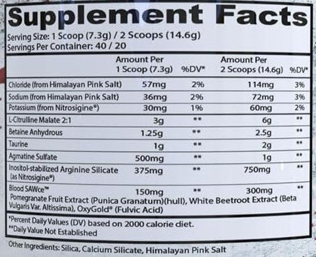 BloodBath Non Stim Preworkout Grape by Insane Labz