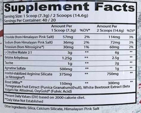 BloodBath Non Stim Preworkout Watermelon by Insane Labz