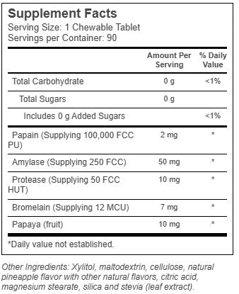 Papaya Enzyme Pineapple Chewable Tablets by Solaray