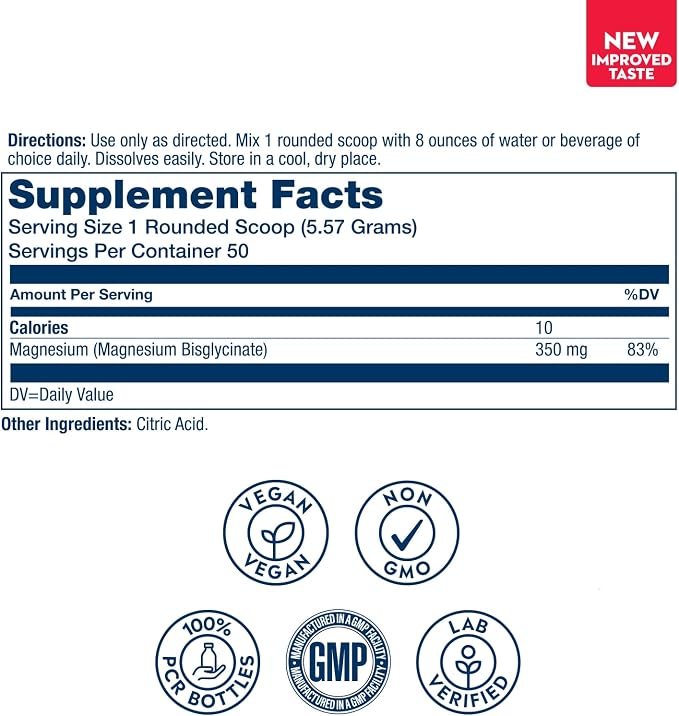 Magnesium Glycinate Unflavored Powder by Solaray