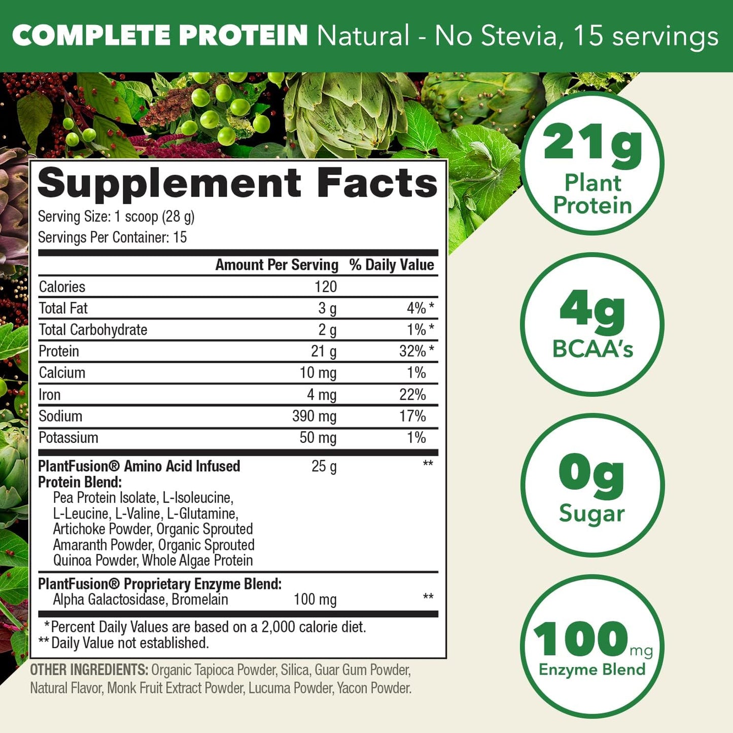 Complete Vegan Protein Natural Flavored by Plant Fusion