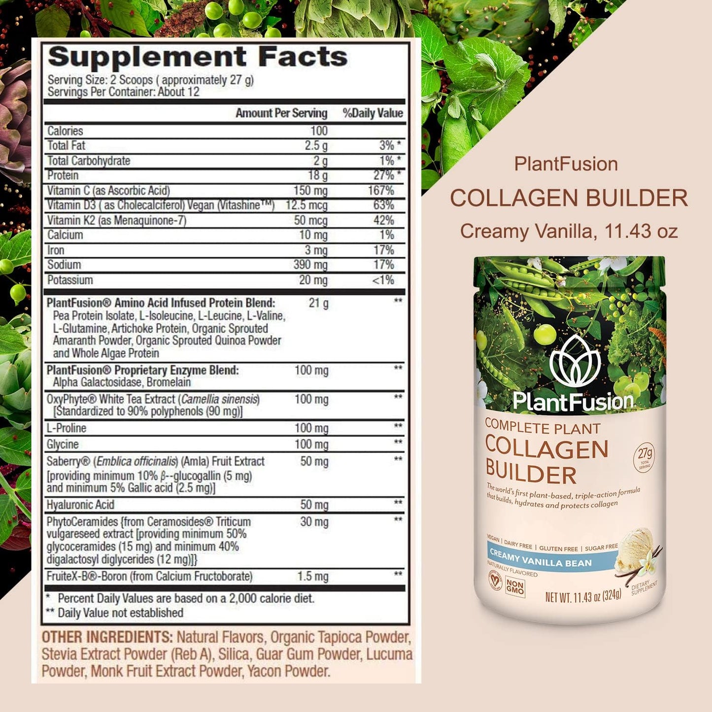Complete Plant Collagen Builder Vanilla Bean by Plant Fusion