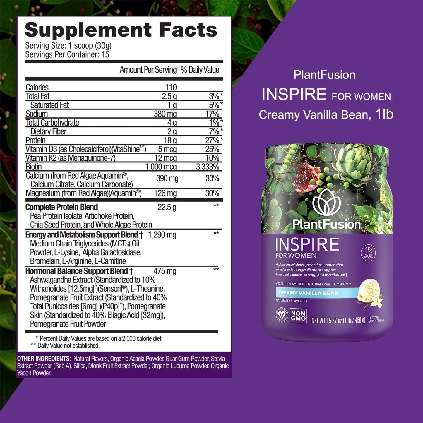 Inspire Plant Protein For Women Vanilla Bean by Plant Fusion