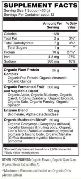 Organic Fermented Plant Protein Vanilla Bean by Plant Fusion