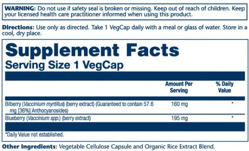 Bilberry Extract 160mg Capsules by Solaray