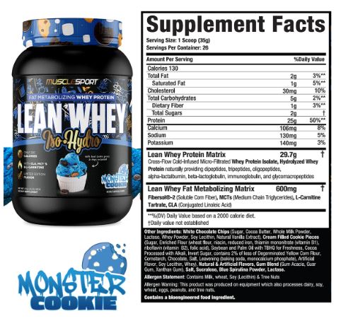 Lean Whey Protein Monster Cookie by Muscle Sport