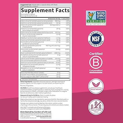 Fermented Liposomal Multivitamin + Beauty Complex Capsules by Garden of Life