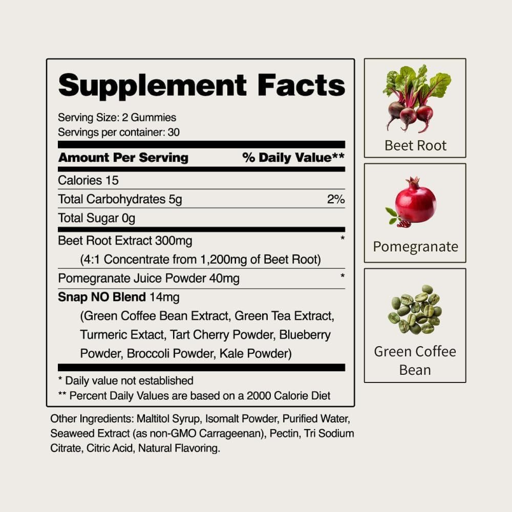 Heart Beets Cherry Gummies by Snap Supplements