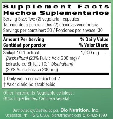 Shilajit Capsules by Bio Nutrition