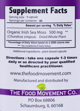 Organic Irish Sea Moss Capsules by The Food Movement