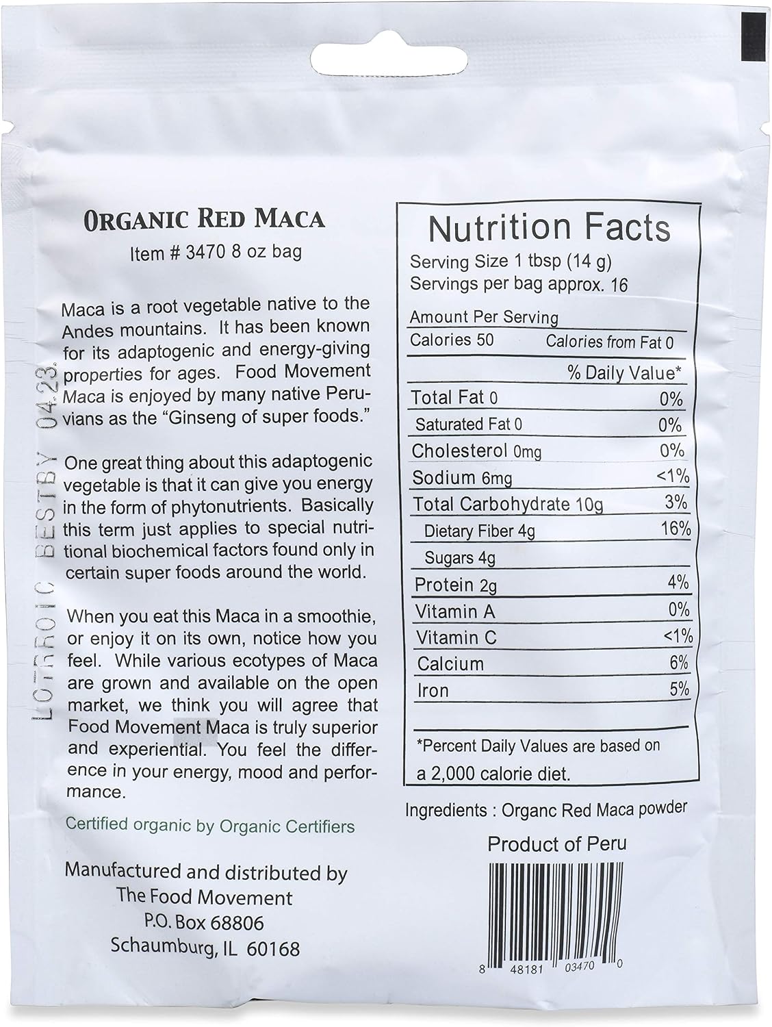 Organic Red Maca Powder by The Food Movement