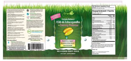 Female Balance KSM-66 Ashwagandha + Evening Primrose Softgels by Irwin Naturals