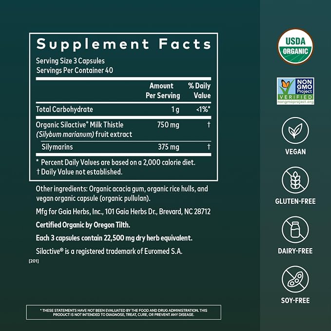 Milk Thistle Seed Capsules by Gaia Herbs