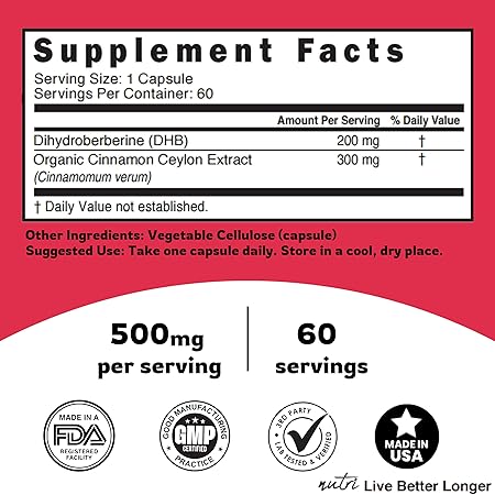 DihydroBerberine+ Capsules by Nature's Fusions