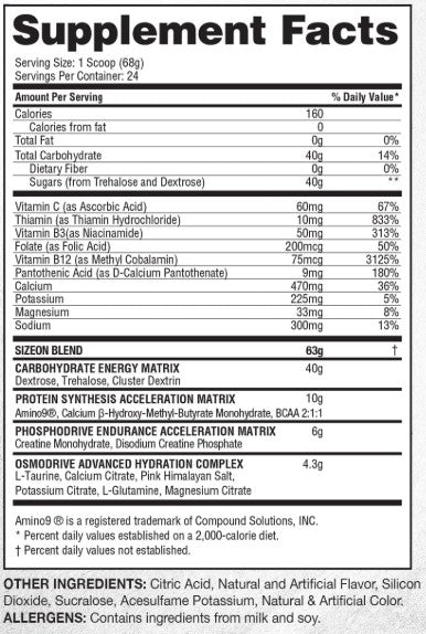 Size On Intra Workout Formula Grape Cooler by Gaspari