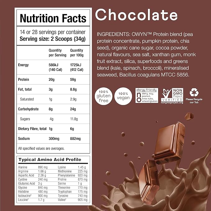 Plant Protein Dark Chocolate by OWYN