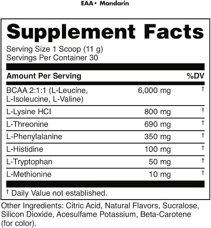 Essential Amino Acids Mandarin Powder by Bucked Up