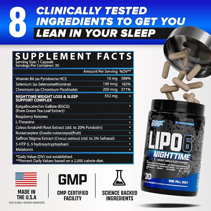 Lipo6 Nighttime Weight Loss Capsules by Nutrex