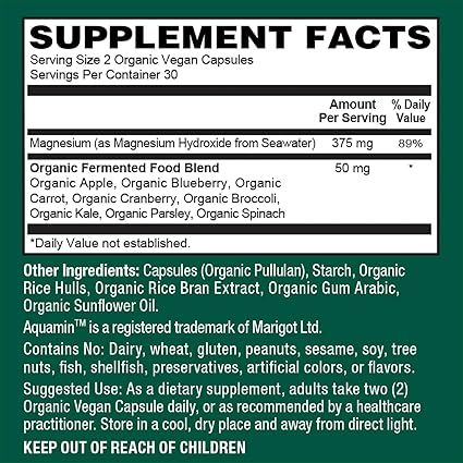 Vegan Seawater Sourced Magnesium Capsules by Plant Fusion