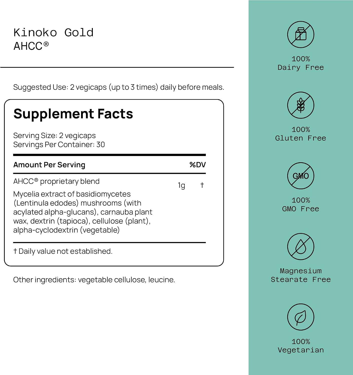 Kinoko Gold AHCC Capsules by Quality of Life