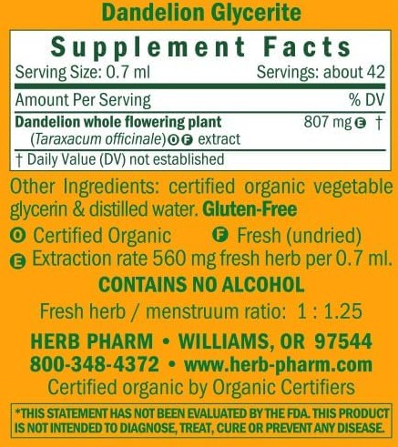 Alcohol Free Dandelion Extract by Herb Pharm