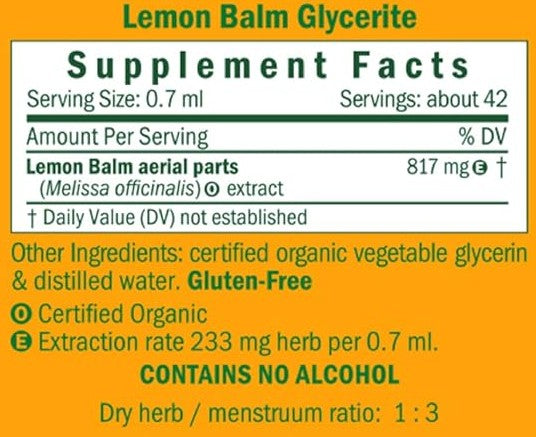 Alcohol Free Lemon Balm Extract by Herb Pharm