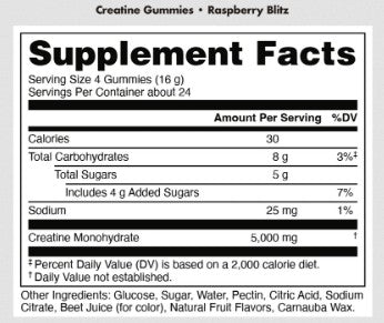 Creatine Gummy Bucks Raspberry Blitz by Bucked Up