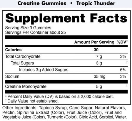 Creatine Gummy Bucks Tropic Thunder by Bucked Up
