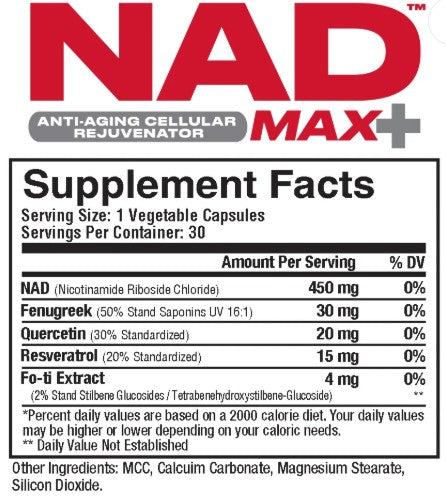 NAD Max+ Capsules by Metabolic Nutrition