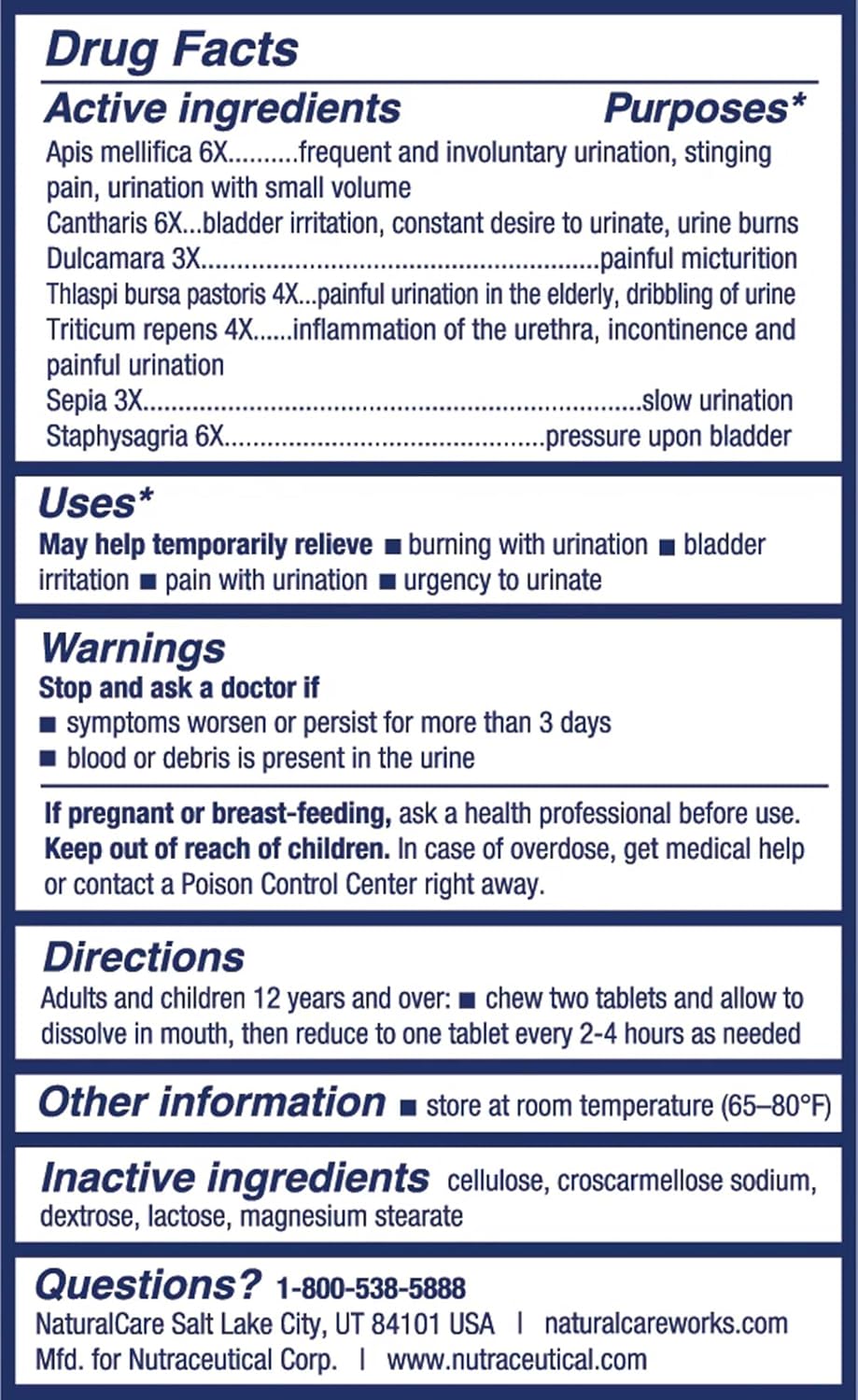 UTI Homeopathic Tablets by Natural Care