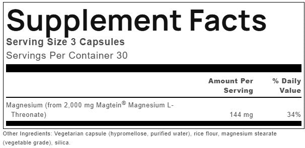 Cognitive Magnesium Threonate Capsules by Natural Factors