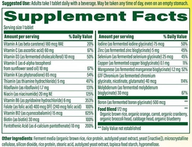 One Daily Iron Free Multivitamin Tablets by MegaFood