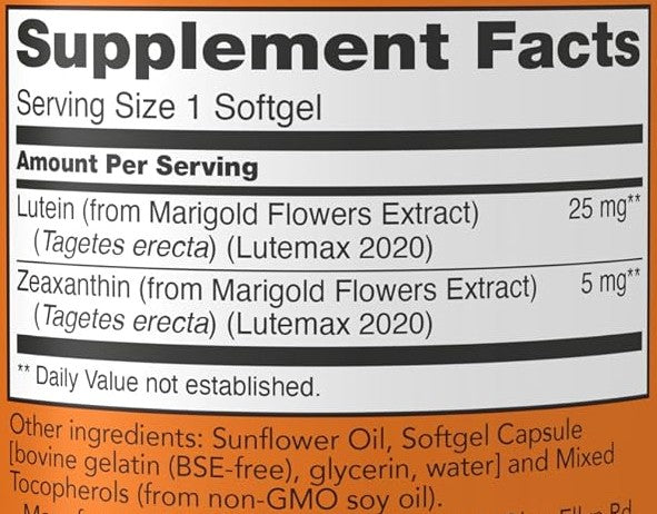 Lutein & Zeaxanthin Softgels by Now Foods