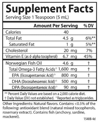 Norwegian Liquid Fish Oil Mixed Berry by Carlson Labs