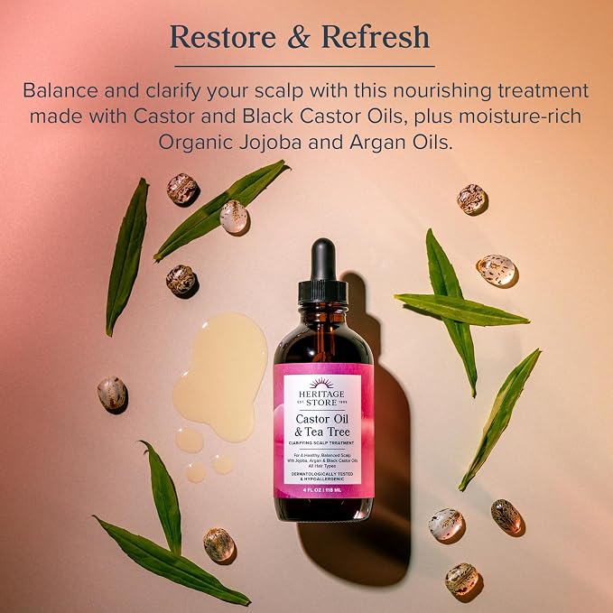 Castor Oil & Tea Tree Scalp Treatment Oil by Heritage Store