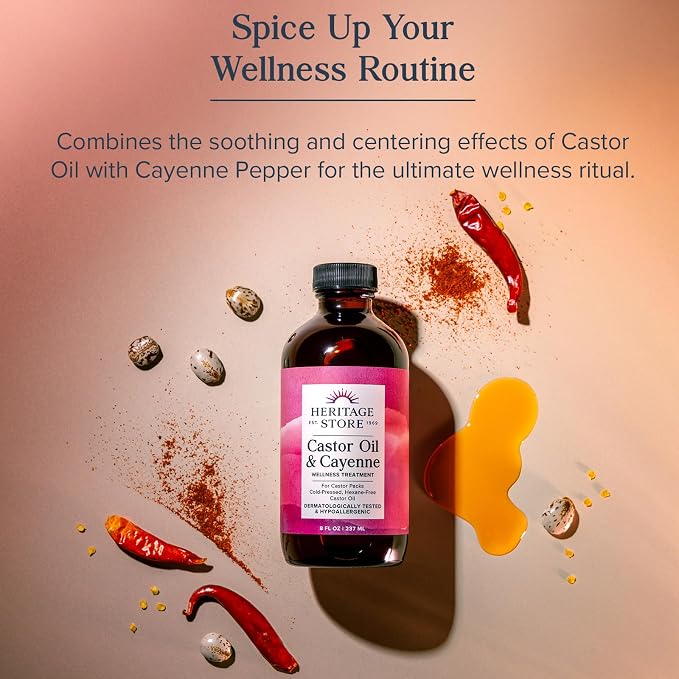 Castor Oil & Cayenne Carrier Oil by Heritage Store