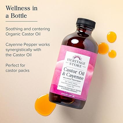 Castor Oil & Cayenne Carrier Oil by Heritage Store
