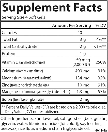 Nutra Support Bone Formula Softgels by Carlson Labs