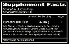 Psychotic Gold PreWorkout Asylum Juice by Insane Labz