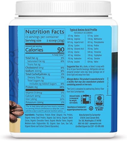 Protein Warrior Blend Mocha by Sunwarrior