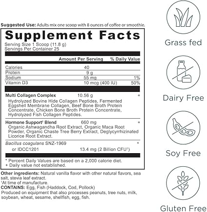 Hormone Balance + Collagen Vanilla Powder by Ancient Nutrition