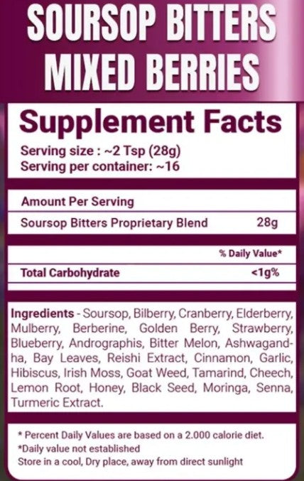 Soursop Bitters Mixed Berry by Herb to Body