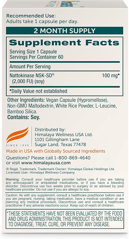 Nattokinase 100mg Capsules by Himalaya
