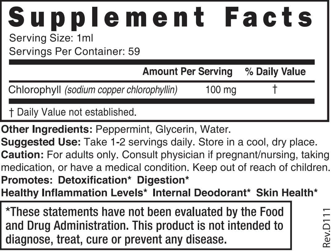 Chlorophyll Peppermint Liquid by Nature's Fusions