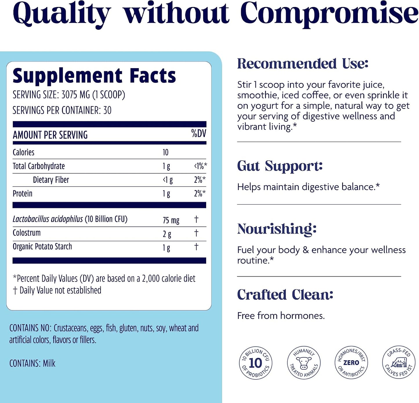 Colostrum + Probiotics Unflavored Powder by Enzymedica