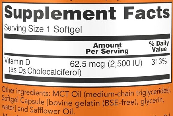 Vitamin D-3 Softgels by Now