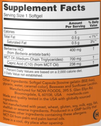 Berberine Glucose Support Softgels by Now