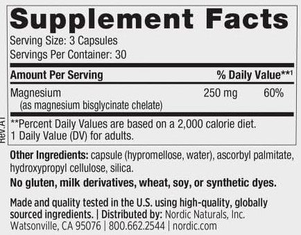 Magnesium Glycinate Capsules by Nordic Naturals